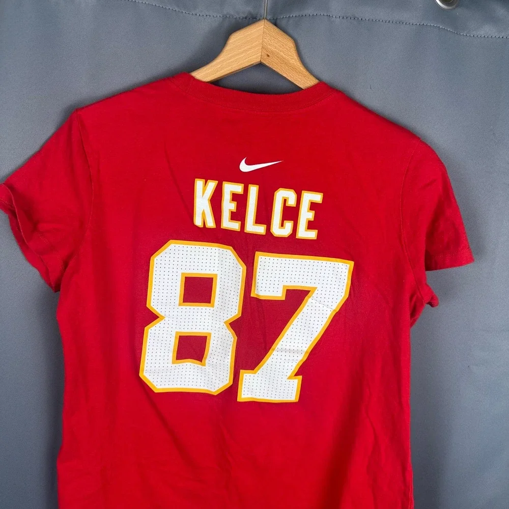 Nike Kansas City Chiefs Travis Kelce 87 Super Bowl LVII Red T-Shirt Mens Large